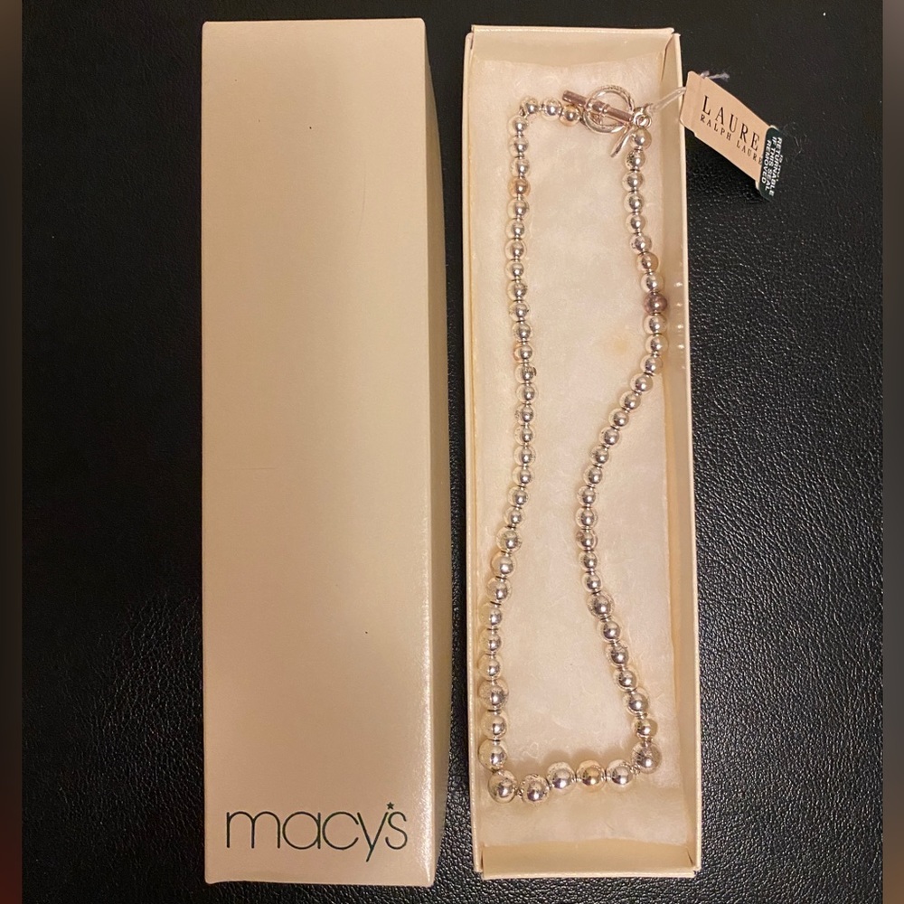 Ralph Lauren silver ball necklace